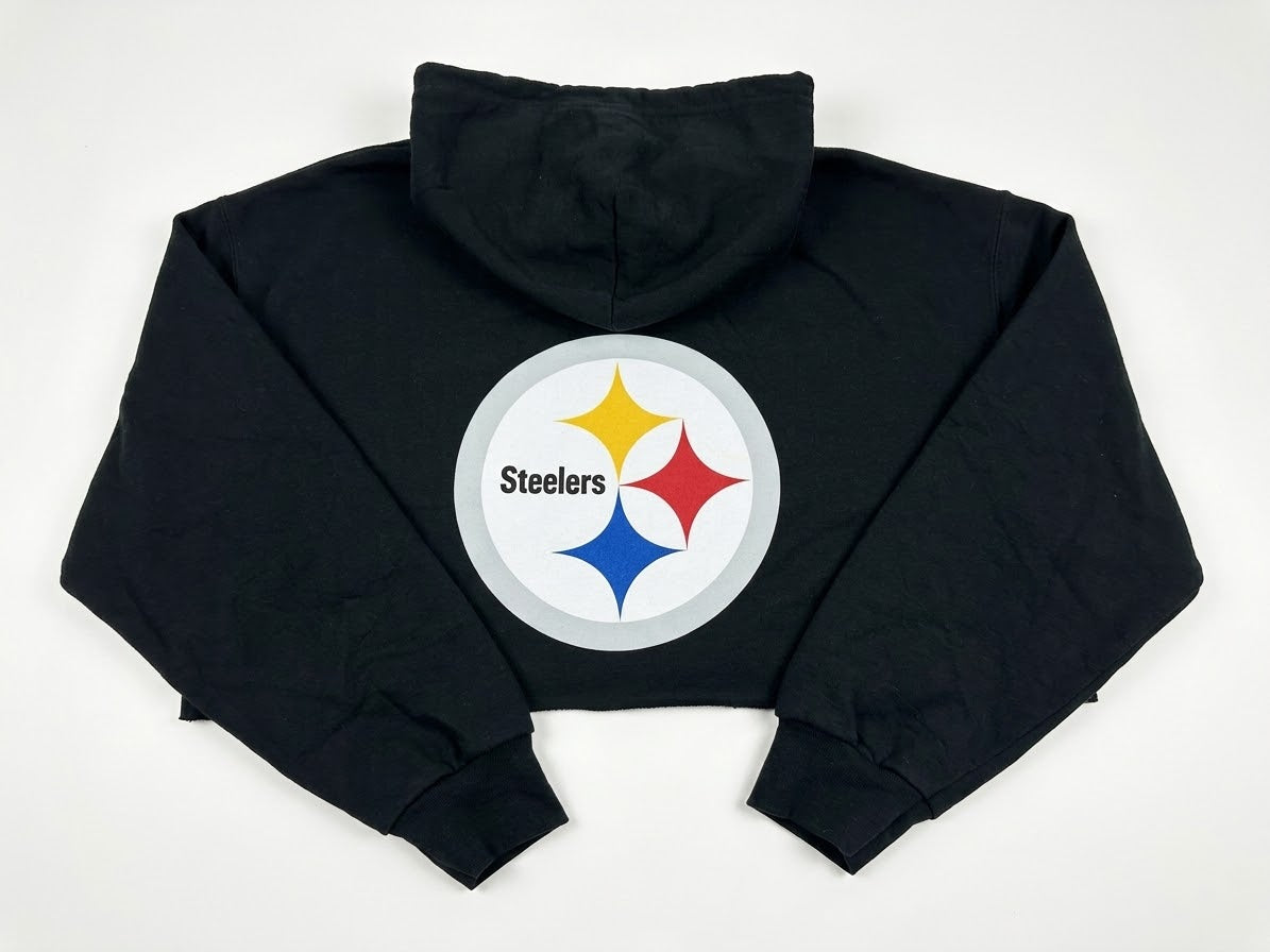 STEELERS CRYSTAL CROP HOODIE