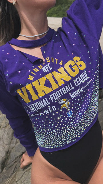 Minnesota Vikings Cropped Choker Long Sleeve