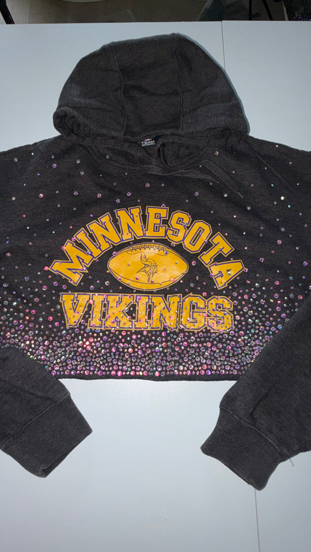 VIKINGS CRYSTAL CROP HOODIE
