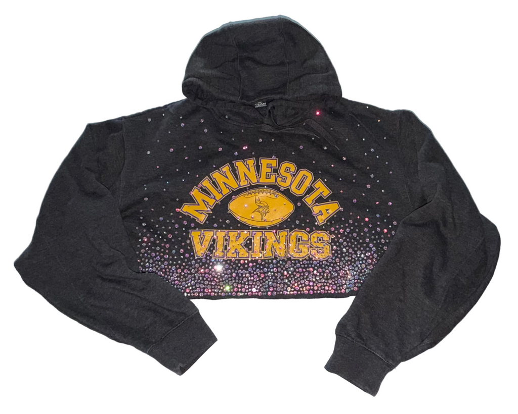 VIKINGS CRYSTAL CROP HOODIE