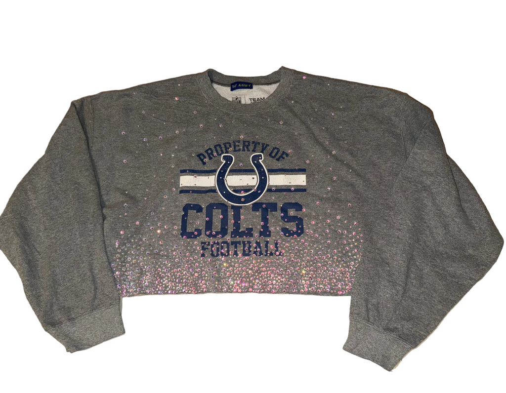 COLTS CRYSTAL CROPPED CREWNECK