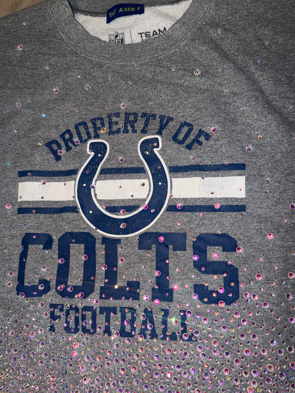 COLTS CRYSTAL CROPPED CREWNECK