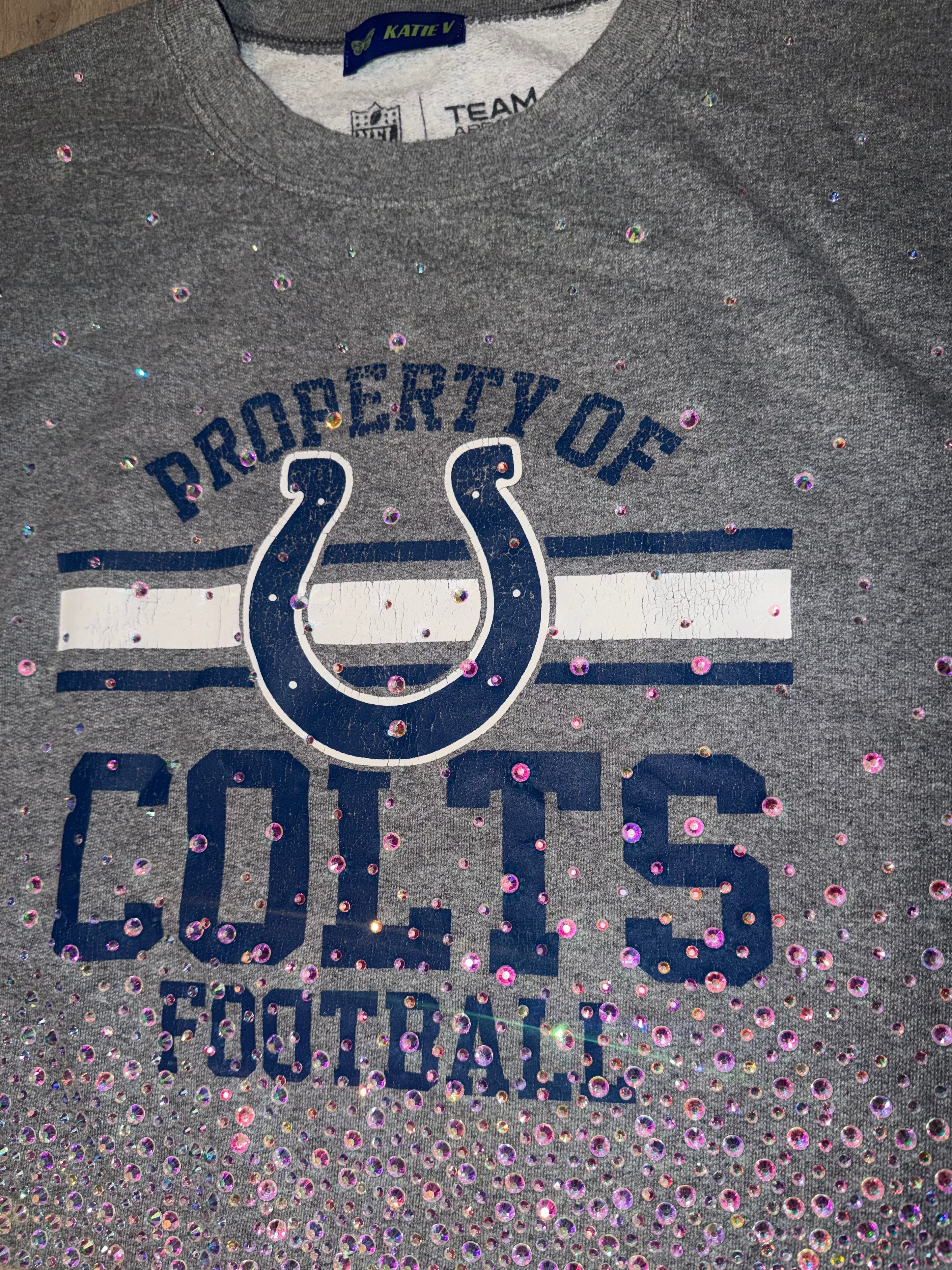 COLTS CRYSTAL CROPPED CREWNECK