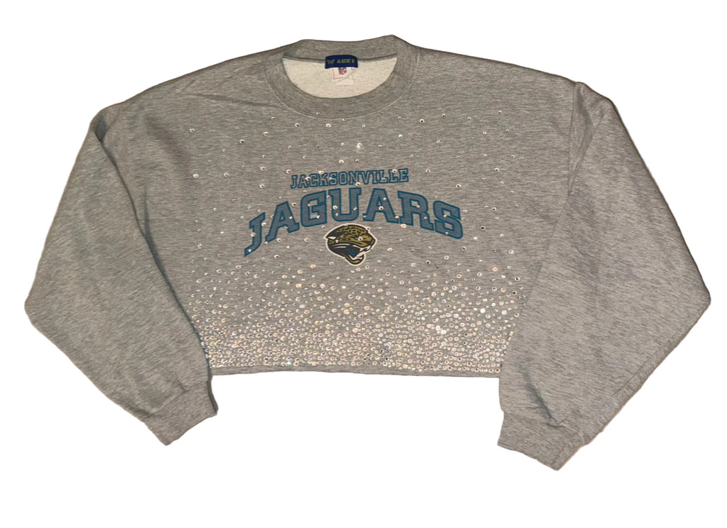 JAGUARS CRYSTAL CROPPED CREWNECK