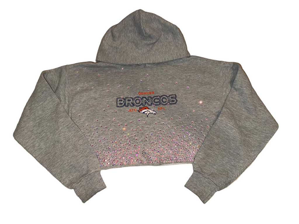 BRONCOS CRYSTAL CROP HOODIE