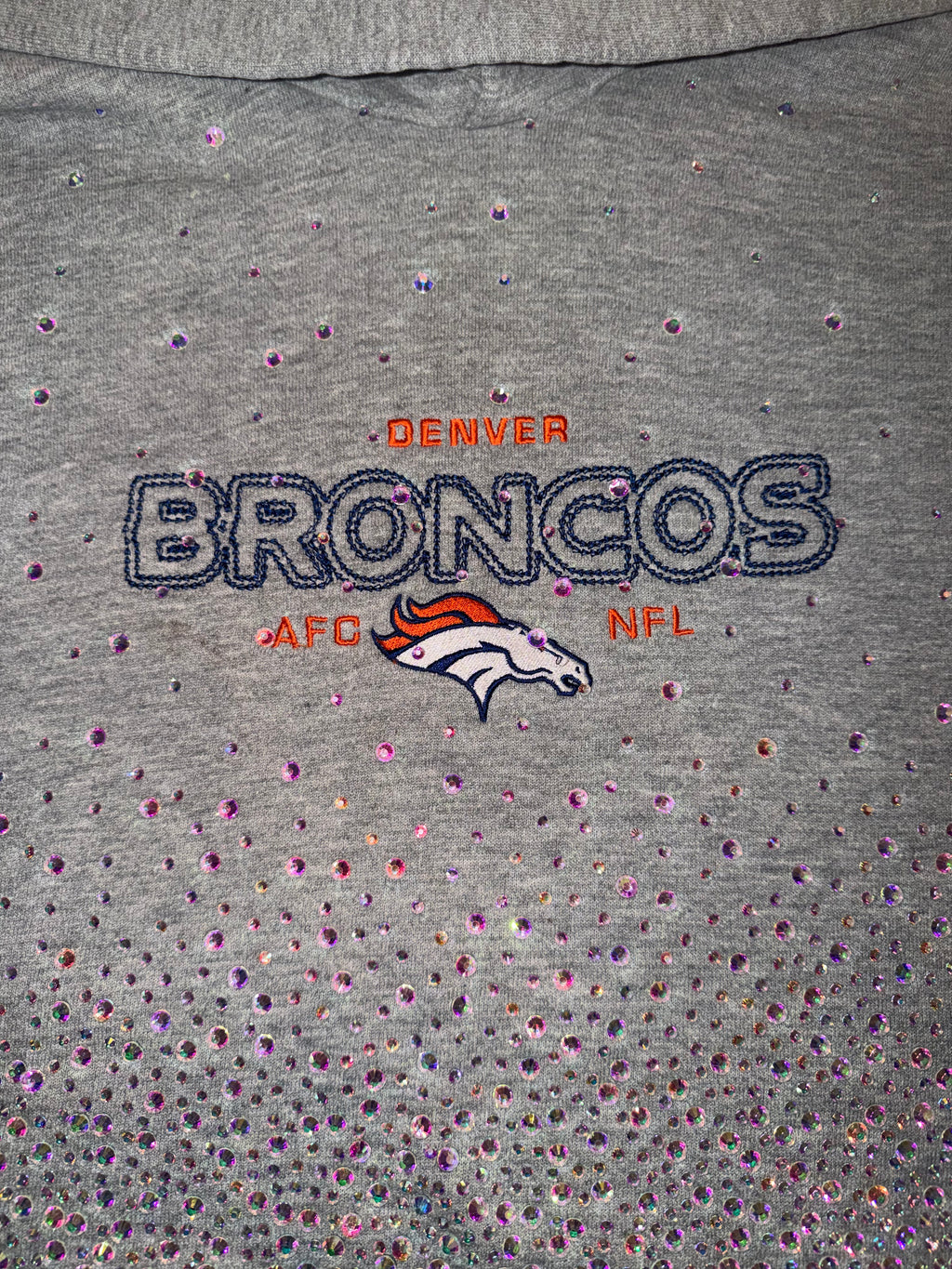BRONCOS CRYSTAL CROP HOODIE