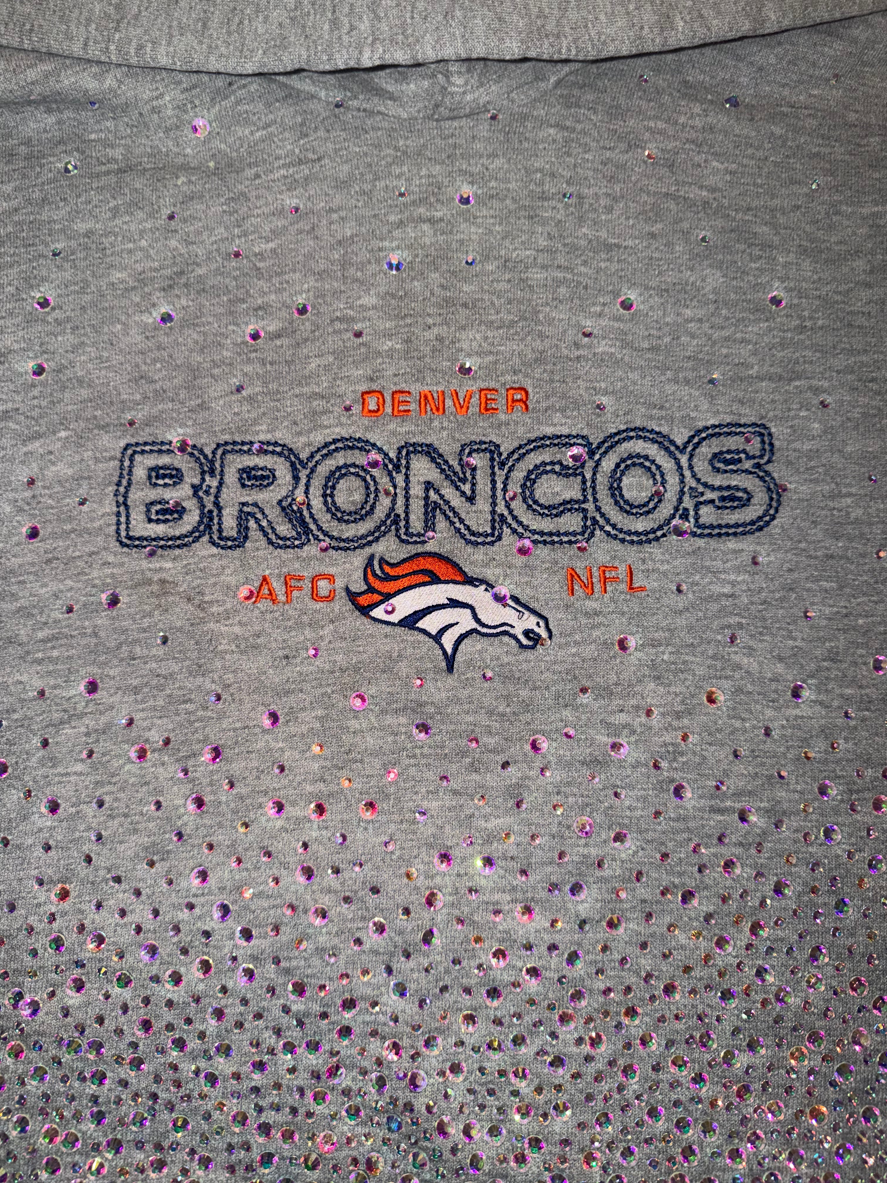 BRONCOS CRYSTAL CROP HOODIE