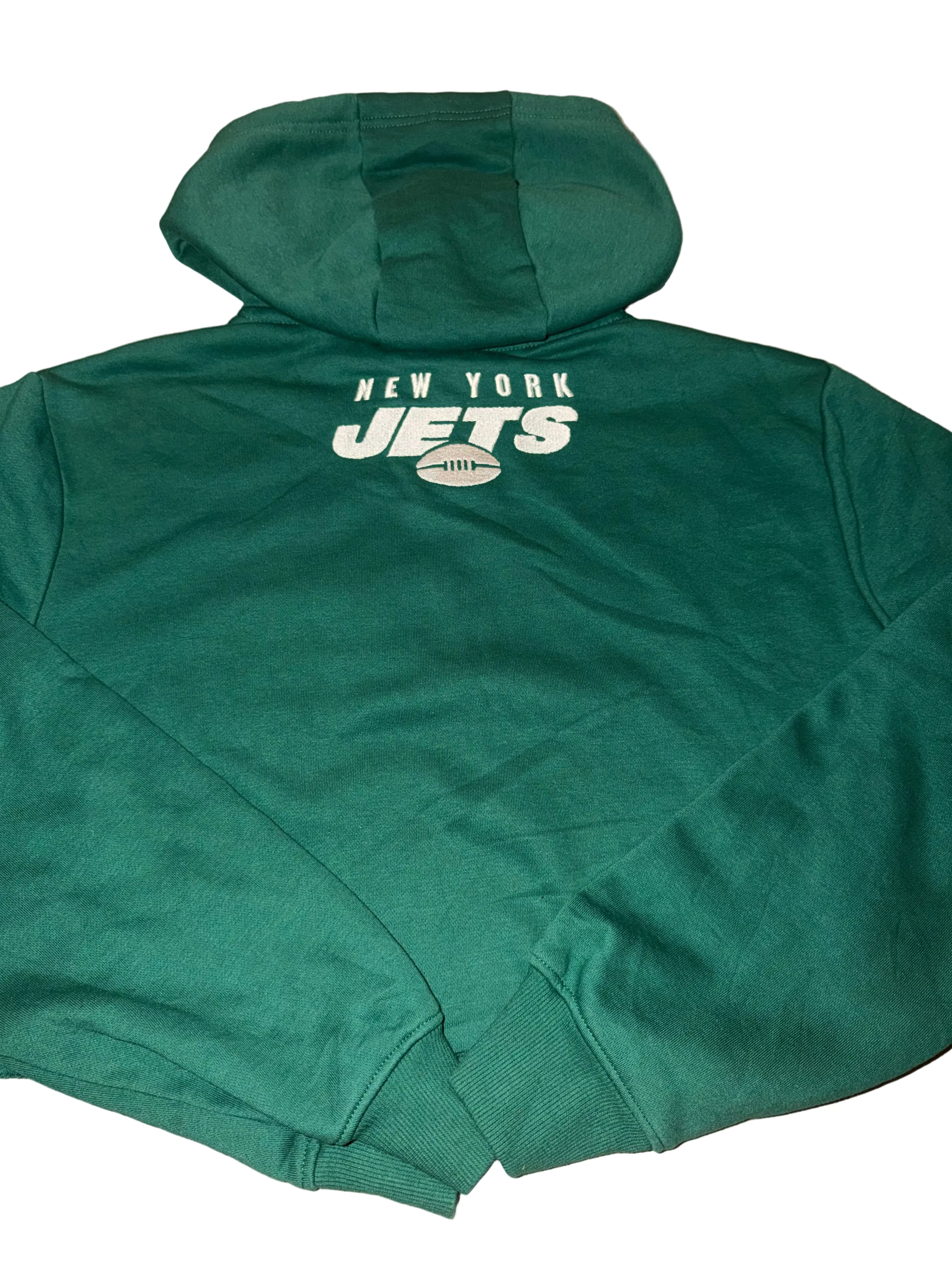 NY JETS CRYSTAL CROP HOODIE