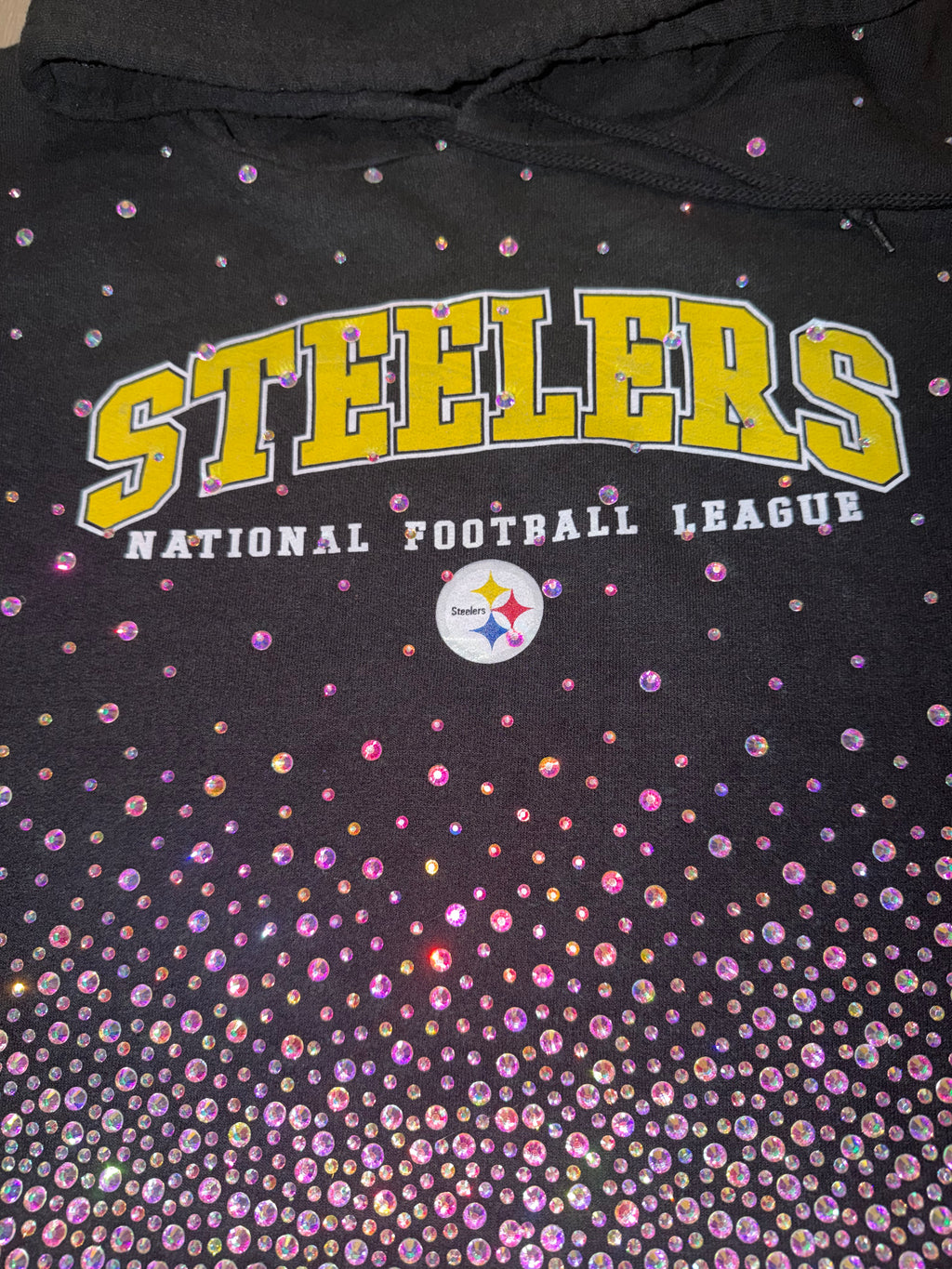 STEELERS CRYSTAL CROP HOODIE