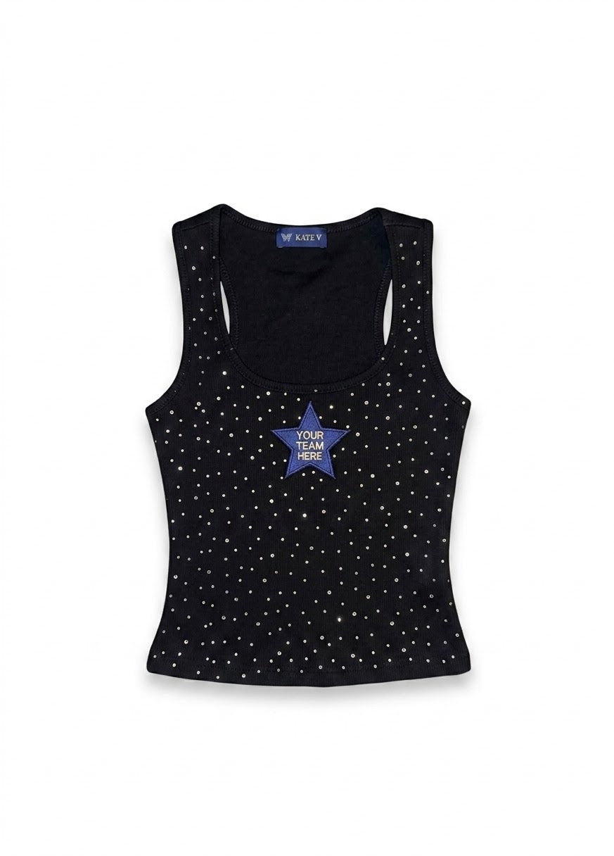 CUSTOM FITTED CRYSTAL TANK - BLACK