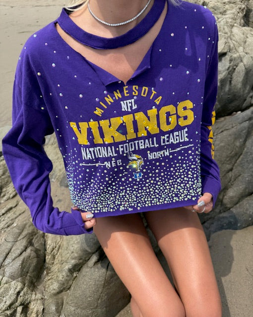 Minnesota Vikings Cropped Choker Long Sleeve