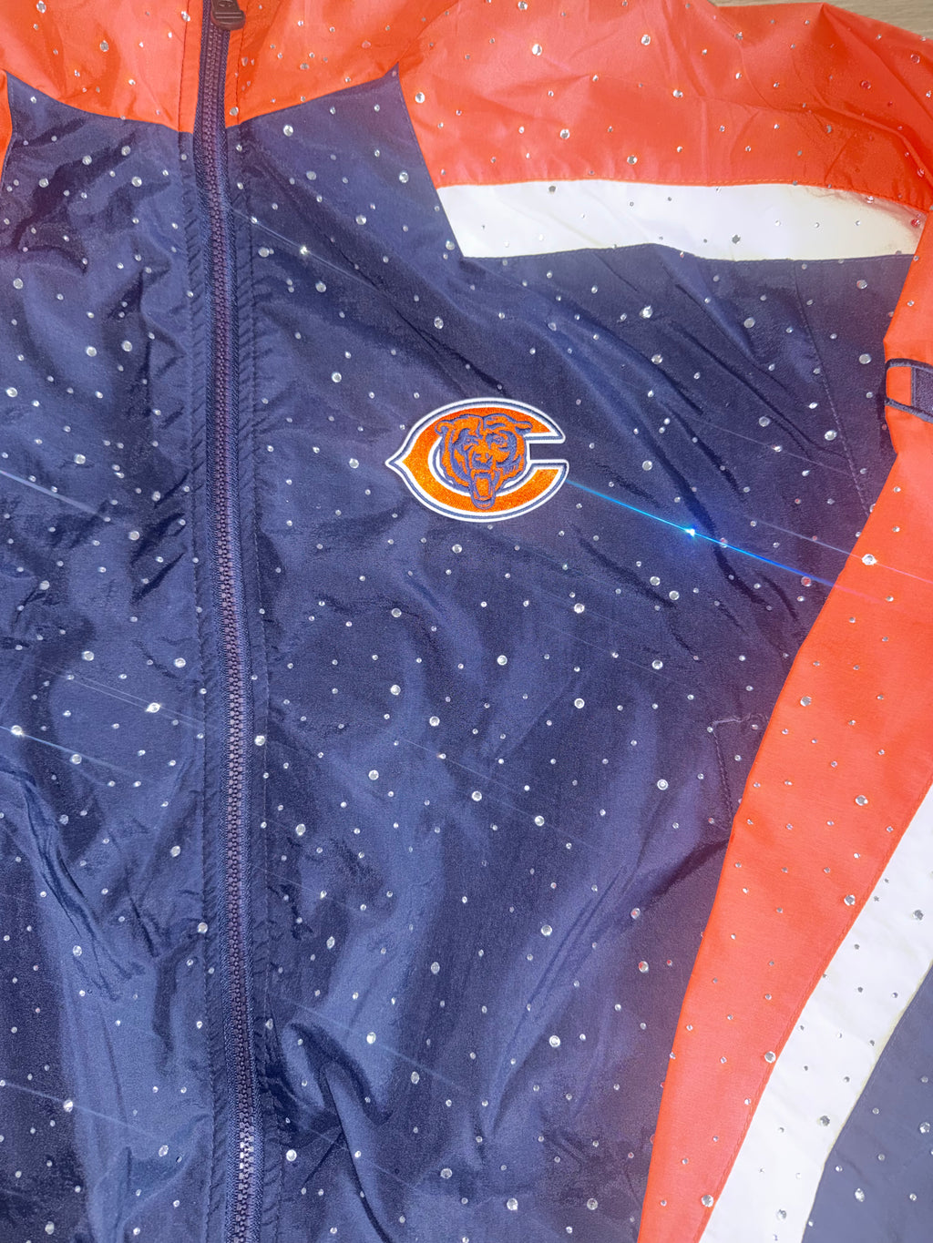 CHICAGO BEARS VINTAGE CRYSTAL WINDBREAKER JACKET