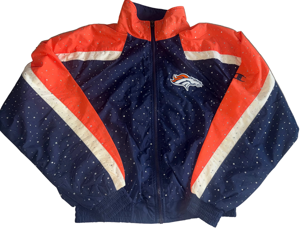 DENVER BRONCOS VINTAGE CRYSTAL WINDBREAKER JACKET